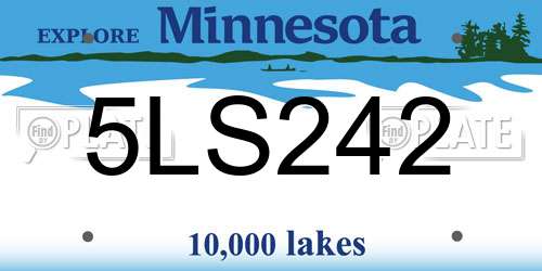 5LS242 Minnesota License Plate