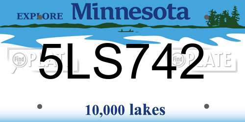 5LS742 Minnesota License Plate