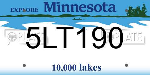 5LT190 Minnesota License Plate
