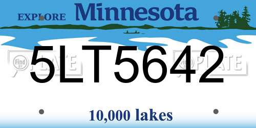 5LT5642 Minnesota License Plate