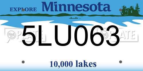 5LU063 Minnesota License Plate