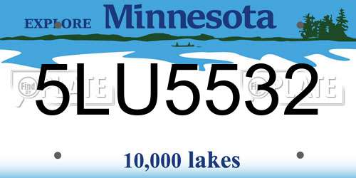 5LU5532 Minnesota License Plate