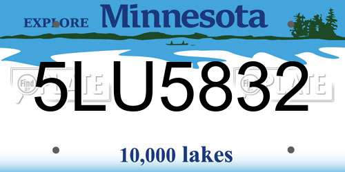 5LU5832 Minnesota License Plate