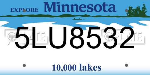 5LU8532 Minnesota License Plate