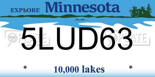5LUD63 Minnesota License Plate
