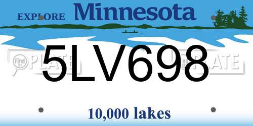 5LV698 Minnesota License Plate