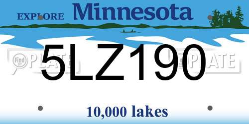 5LZ190 Minnesota License Plate