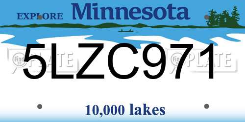 5LZC971 Minnesota License Plate