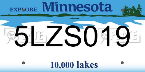 5LZS019 Minnesota License Plate