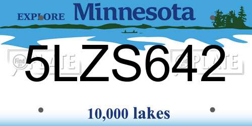 5LZS642 Minnesota License Plate