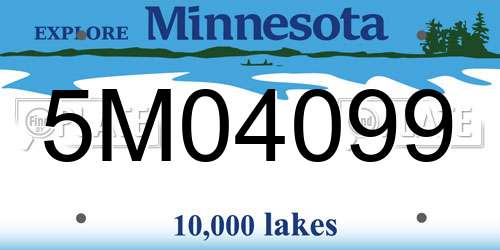 5M04099 Minnesota License Plate