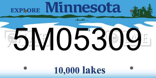 5M05309 Minnesota License Plate