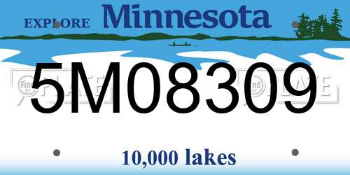 5M08309 Minnesota License Plate
