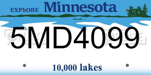 5MD4099 Minnesota License Plate