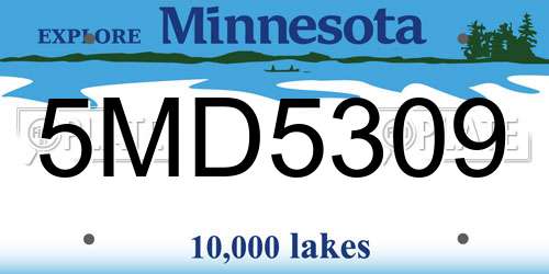 5MD5309 Minnesota License Plate