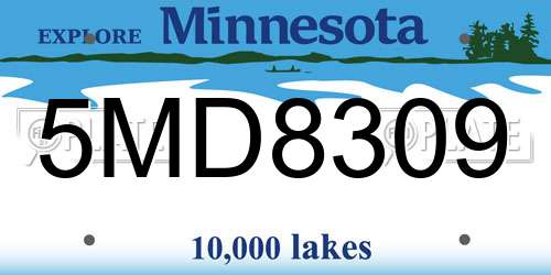 5MD8309 Minnesota License Plate