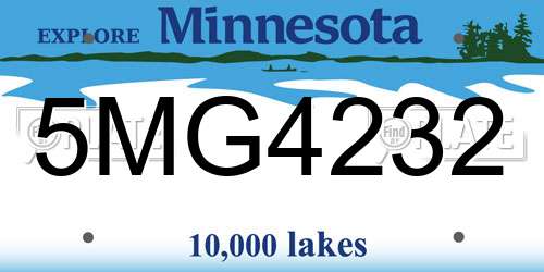 5MG4232 Minnesota License Plate