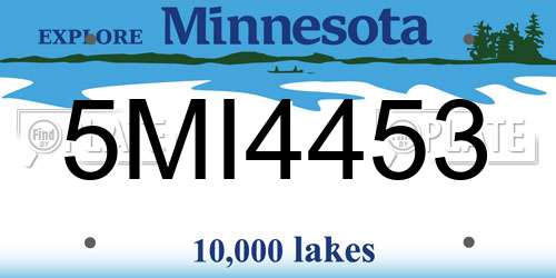 5MI4453 Minnesota License Plate