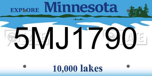 5MJ1790 Minnesota License Plate