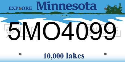 5MO4099 Minnesota License Plate