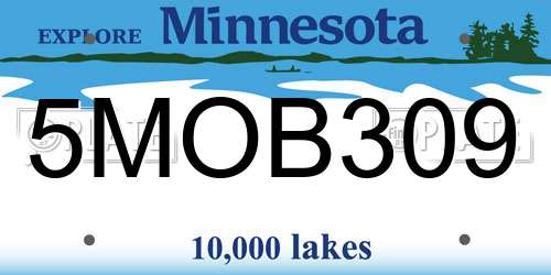 5MOB309 Minnesota License Plate