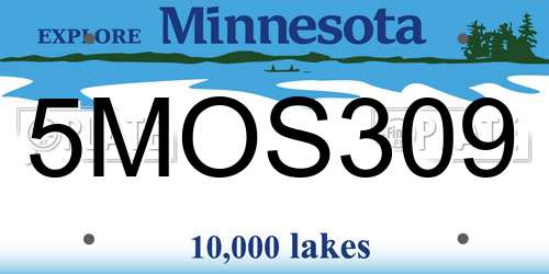 5MOS309 Minnesota License Plate