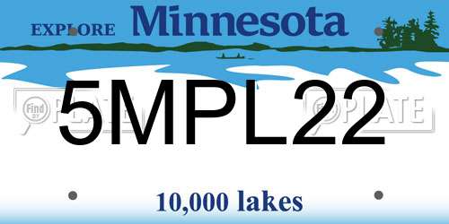 5MPL22 Minnesota License Plate