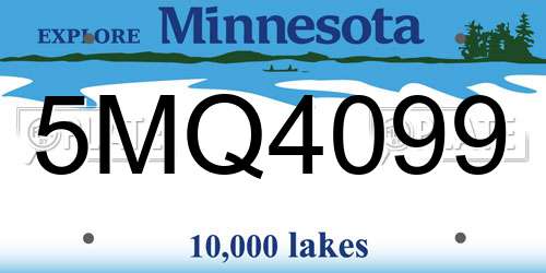 5MQ4099 Minnesota License Plate