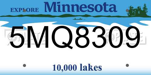 5MQ8309 Minnesota License Plate