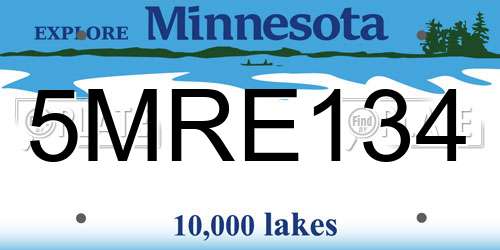 5MRE134 Minnesota License Plate