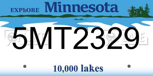 5MT2329 Minnesota License Plate