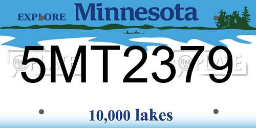5MT2379 Minnesota License Plate