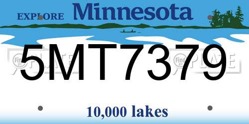 5MT7379 Minnesota License Plate