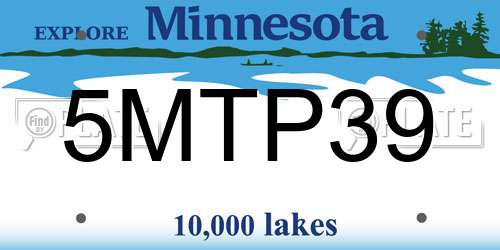 5MTP39 Minnesota License Plate