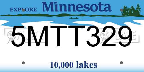 5MTT329 Minnesota License Plate