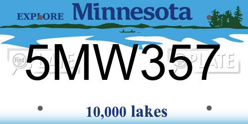 5MW357 Minnesota License Plate