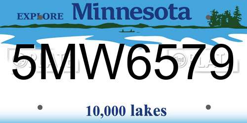 5MW6579 Minnesota License Plate