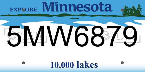 5MW6879 Minnesota License Plate