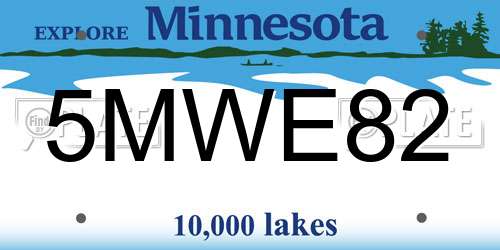 5MWE82 Minnesota License Plate