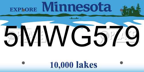 5MWG579 Minnesota License Plate
