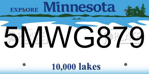 5MWG879 Minnesota License Plate