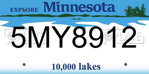 5MY8912 Minnesota License Plate