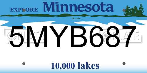 5MYB687 Minnesota License Plate