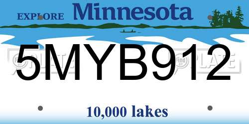 5MYB912 Minnesota License Plate