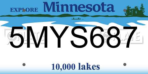 5MYS687 Minnesota License Plate