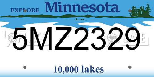 5MZ2329 Minnesota License Plate