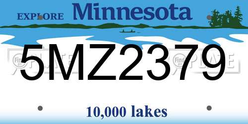 5MZ2379 Minnesota License Plate