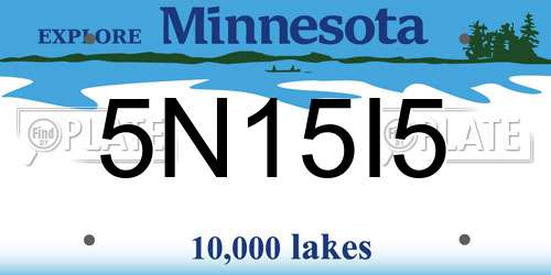 5N15I5 Minnesota License Plate