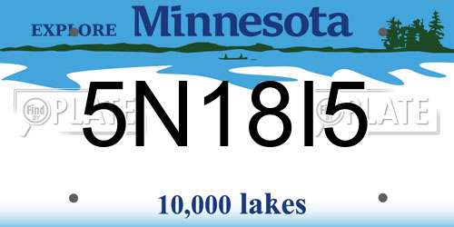 5N18I5 Minnesota License Plate