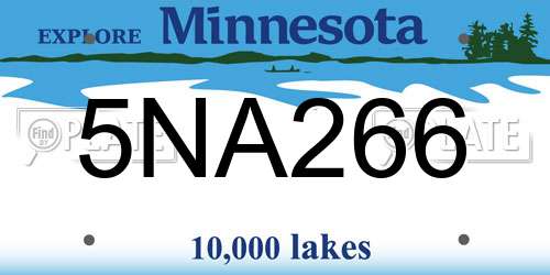 5NA266 Minnesota License Plate